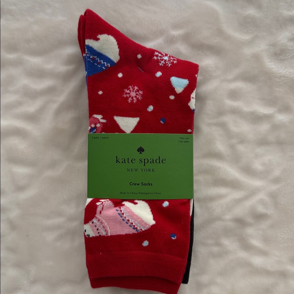 KATE SPADE 3 Pairs Crew Socks